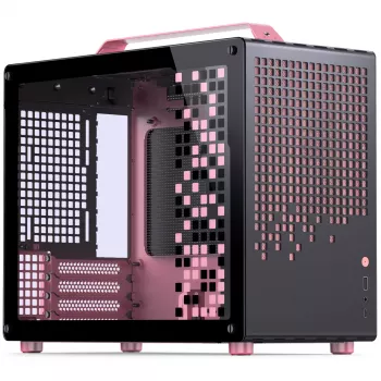 Jonsplus MATX Handle Case Z20 Black-Pink – Mini/Micro/Flex-ATX korpuss ar pārnēsāšanas rokturi