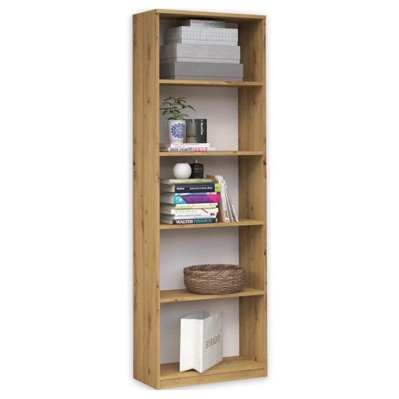 Biroja grāmatu skapis Topeshop R40 ARTISAN, ozols, 5 plaukti, 400×300×1820 mm, skaidu plātne