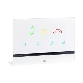 2N Indoor Talk White — vadu iekštelpu domofona panelis ar rūdītu stiklu, sienas montāžai, 185×128×48.2 mm