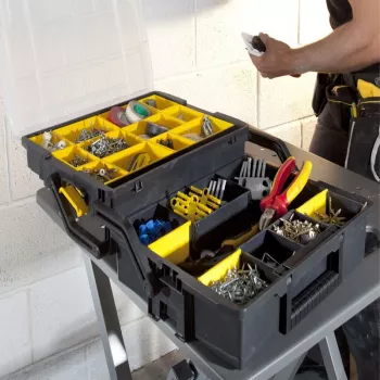 Kastīte mazām detaļām Stanley Sortmaster Daudzlīmeņu Organizētājs Melns Caurspīdīgs 400x420x315 mm