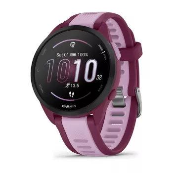 Viedpulkstenis GARMIN Forerunner 165 Music, 43 mm polimēra korpuss, 1,2 collu AMOLED 390x390, GPS/GLONASS/Galileo, 5 ATM, 11 dienu akumulators