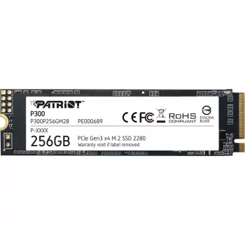 PATRIOT P300 256GB M.2 NVMe SSD — M.2 2280, lasīšana 1700 MB/s, rakstīšana 1100 MB/s