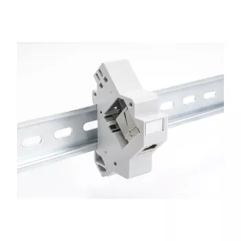 DELOCK 67043 Keystone moduļa turētājs DIN sliedei — plastmasa, iezemēts, 60×88.2×21.5 mm, pelēks