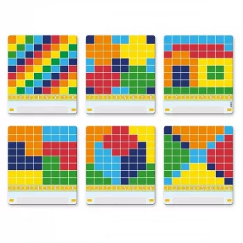 Izglītojošs mozaīkas komplekts QUERCETTI Mosaici Pallino Coding Travel Version 1006 — pārnēsājams pegboard kodēšanas komplekts