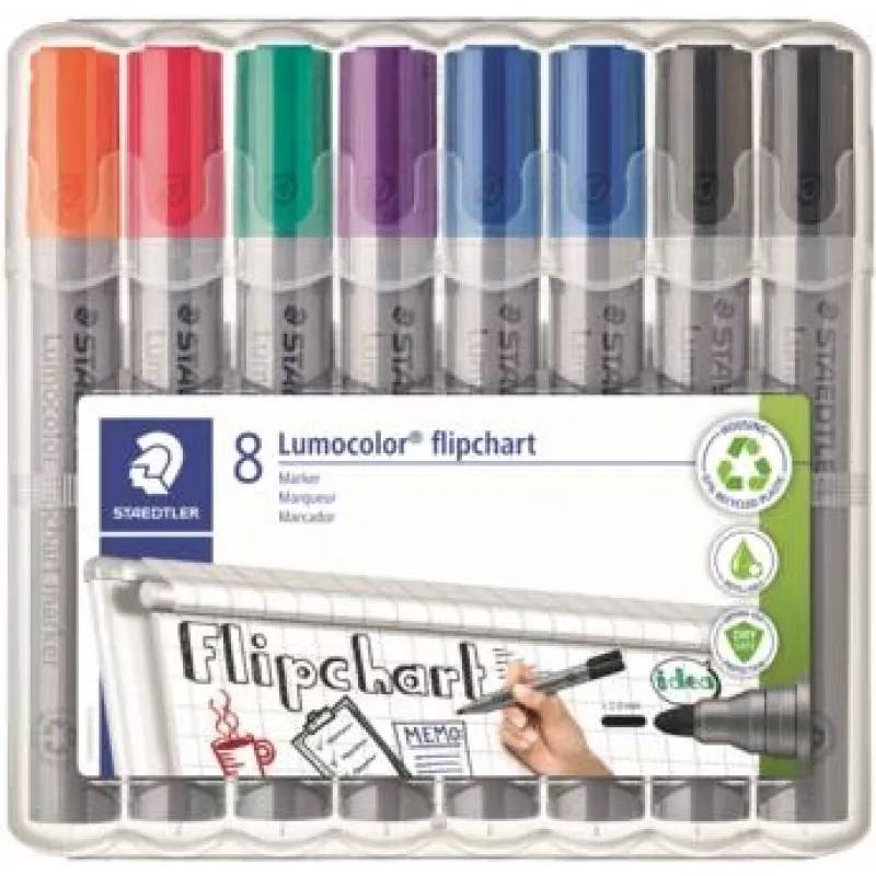 Flipchart marķieris Staedtler 356 WP8 X, jauktas krāsas, 2.0 mm gals
