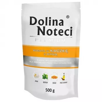 Slapjā suņu barība Dolina Noteci Premium liellopu gaļa, pīle, cūkgaļa 500 g