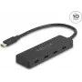 Delock 64322 USB 10 Gbps Type-C centrmezgls, 4 x USB Type-C porti, melns