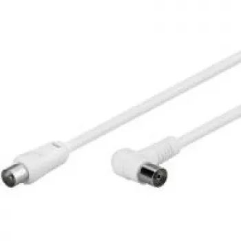 Wentronic Goobay Antenas leņķa savienojuma kabelis, 100% ekranēts, balts, 2.5 m - Coax spraudnis Koax ligzda 90° (67360)