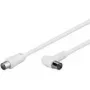 Wentronic Goobay Antenas leņķa savienojuma kabelis, 100% ekranēts, balts, 2.5 m - Coax spraudnis Koax ligzda 90° (67360)