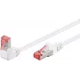 Goobay CAT 6 Patch Kabelis 1x 90° leņķa, S/FTP (PiMF), Balts, 2 m - fiksators augšpusē, LSZH Bezhalogēna, Vars (51551)