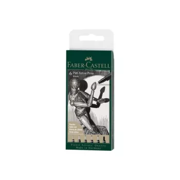 Mehānisko zīmuļu komplekts Faber-Castell 167154 — 6 gab., melns plastmasas korpuss, melns vads