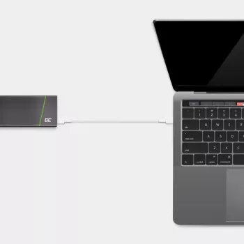 USB-C uz USB-C kabelis Green Cell KABGC29W 2 m, USB 3.2 Gen 1, 60 W PD, pīts TPE, balts