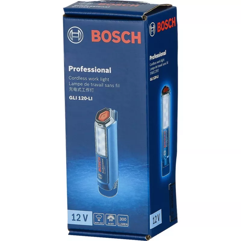 Bosch Professional GLI 12V-300 06014A1000 akumulatora darba lukturis, 300 lm, zils (bez akumulatora un lādētāja)
