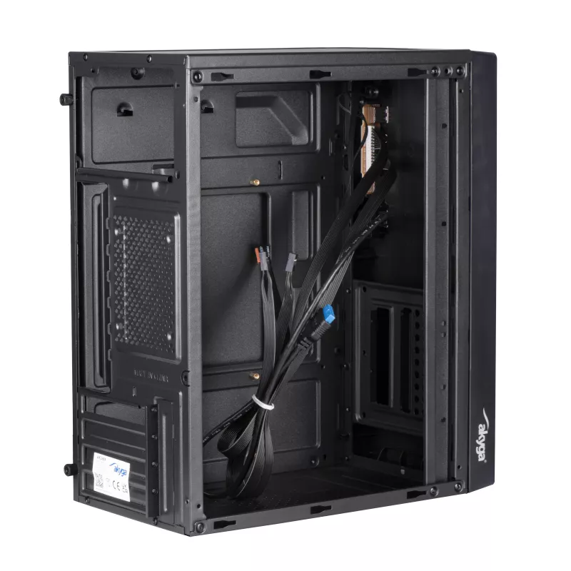 Akyga AK36BK Micro ATX datora korpuss, Micro ATX / Flex ATX / Mini ITX, USB 3.0 + USB 2.0, bez barošanas bloka, melns