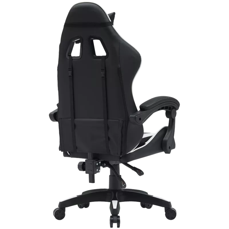 Spēļu krēsls CANYON Core SGCH2 — melns/balts, ergonomisks, regulējams augstums