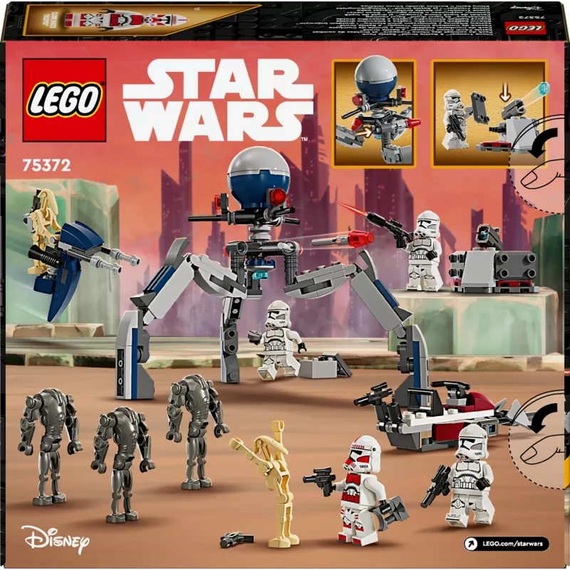 LEGO Star Wars Clone Trooper & Battle Droid Battle Pack ar ātrumvelosipēdu, 4 minifigūrām un 5 figūrām