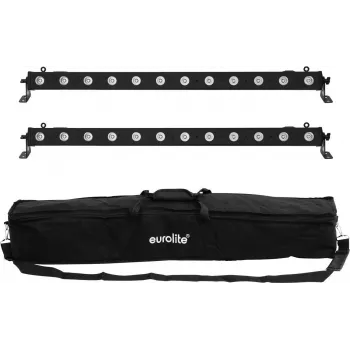 LED bāru komplekts EUROLITE 2x LED BAR-12 QCL RGBA ar mīksto somu – 2 gab., QCL RGBA gaismas diodes