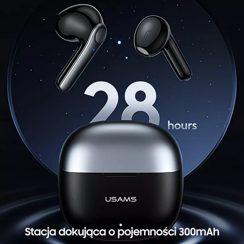 USAMS TWSXH Series Dual Mic Bezvadu Austiņas Zilā Krāsā BHUXH03