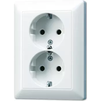 JUNG Schuko dubultā kontaktligzda AS5020U AS 500/A plus Balta AS5020U