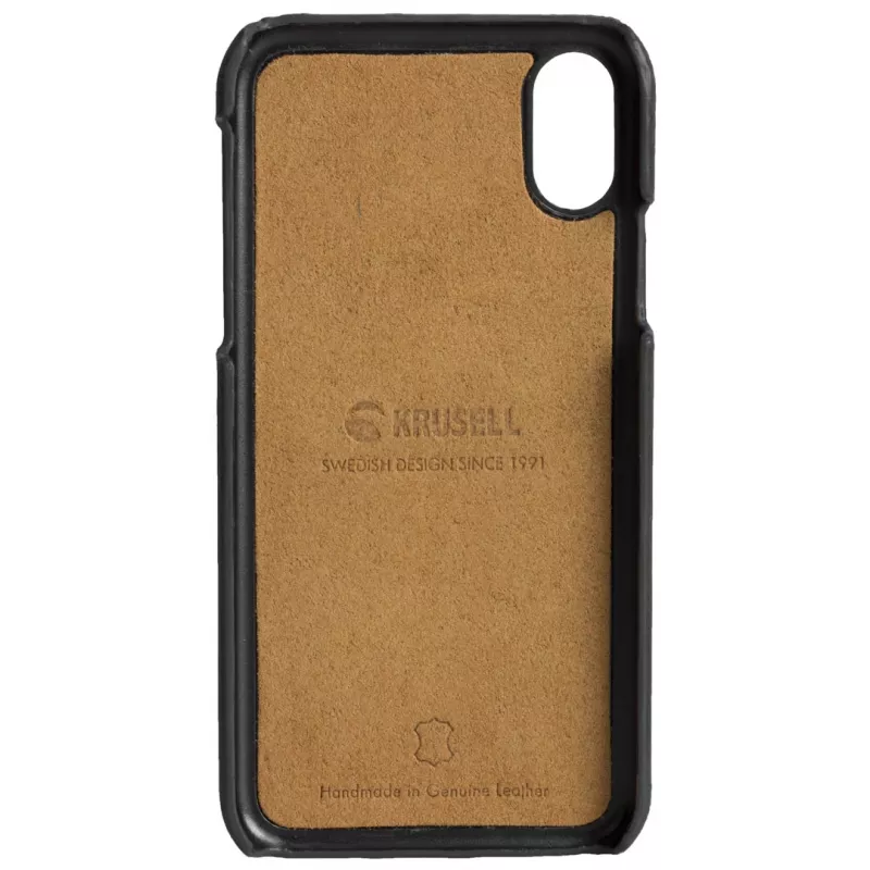 Krusell Sunne 2 Card Cover ādas maciņš iPhone XS Max melns