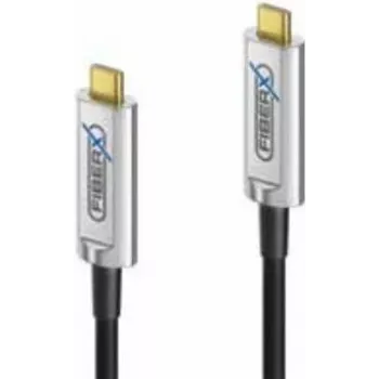 FiberX USB kabelis FX-I600-015 15 m USB 3.2 Gen 1 USB C melns sudrabs
