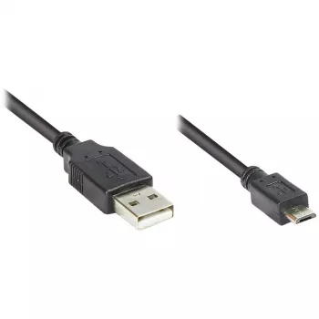 Savienojuma kabelis USB 2.0 Spraudnis A uz spraudni Micro B, melns, 1,8m, Good Connections® (2510-MB02)
