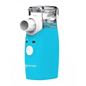 Tvaika inhalators HI-TECH MEDICAL ORO-MESH, bateriju darbināms, zili balts
