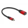 USB Adapter DeLOCK 60172 USB Type-C vīriešu uz USB Type-A sieviešu 10 Gbps 15 cm sarkans metāls