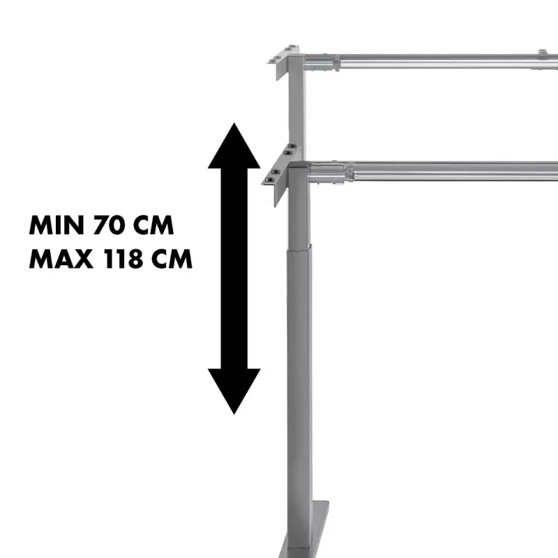 Manuāli augstumā regulējams galds MACLEAN MC-790NG — maks. slodze 60 kg, maks. augstums 120 cm