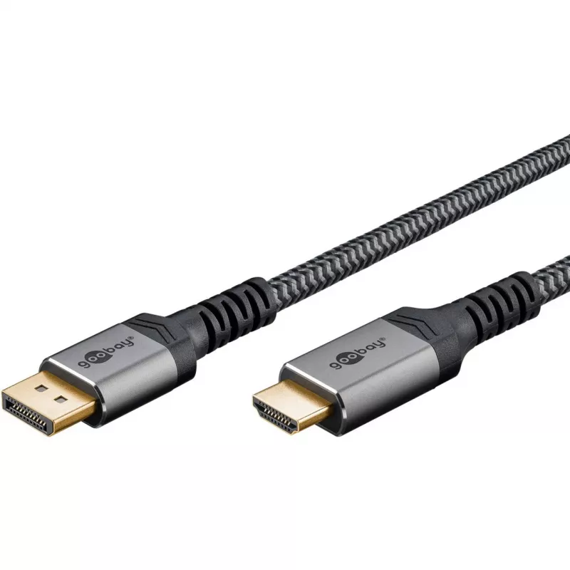 Goobay 65268 Video kabeļa adapteris 1 m DisplayPort–HDMI pelēks (65268)