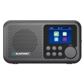 Modinātājradio BLAUPUNKT DR8BK — digitālais modinātājpulkstenis ar FM/DAB+, Bluetooth 5.3, 2W, 1800 mAh, USB uzlādi, melns