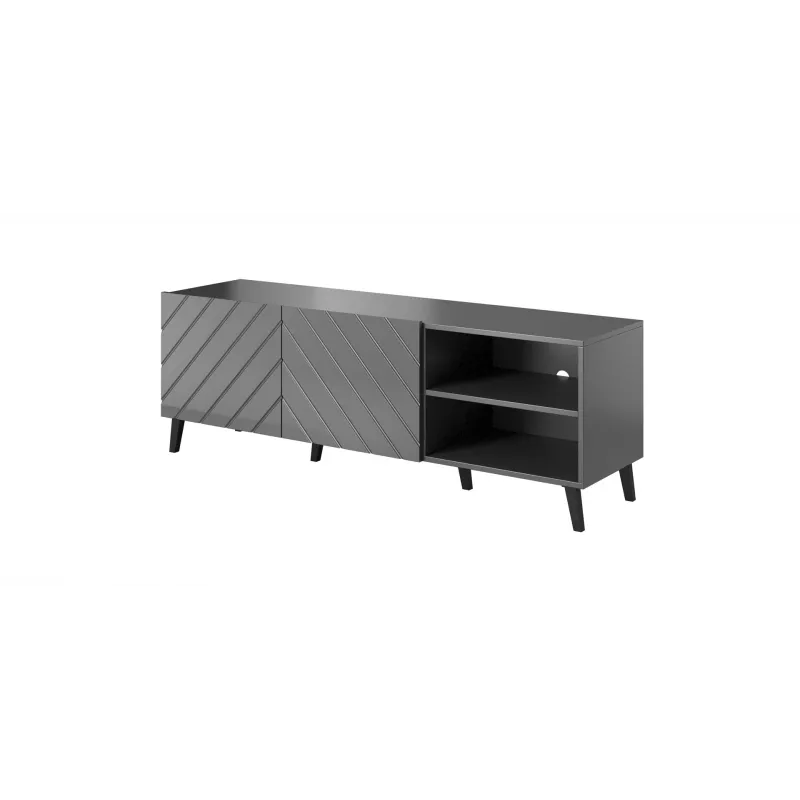 RTV skapis ABETO 150x42x52 grafīta/glancēts