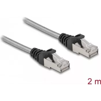 DeLOCK RJ45 kabelis Cat.6A U/FTP 2m Sudrabs