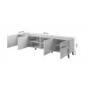 RTV skapis ABETO 200x42x52 balts/glancēti balts