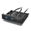 Graugear G-MP01 priekšējais panelis ar 3 portu USB sadalītāju, 1x USB-C 3.2 Gen2 + 2x USB-A 3.0, melnā krāsā
