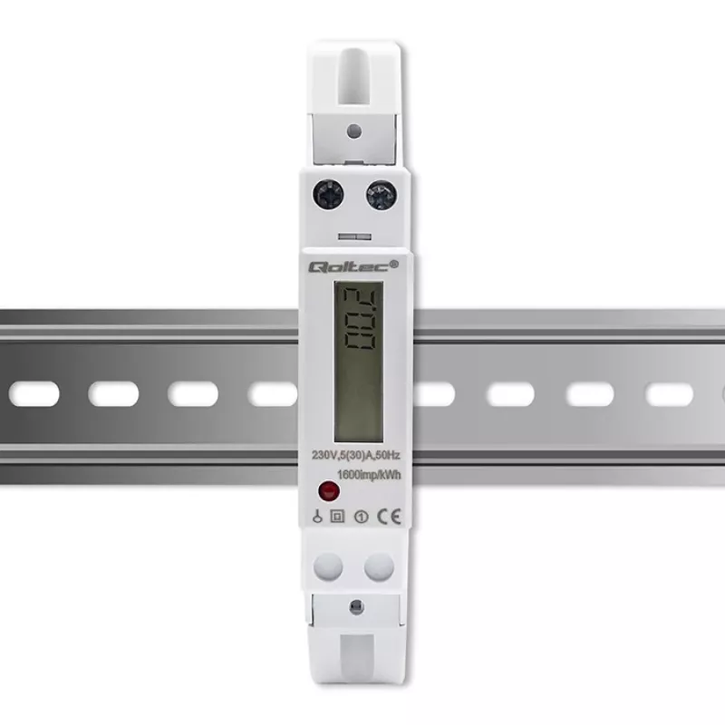 Vienfāzes elektroniskais elektrības skaitītājs QOLTEC 50993 230V 30A