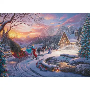 Thomas Kinkade Studios: Disney Dreams Collection - Puzle Pelnrušķīte ved mājās eglīti, 1000 gab.