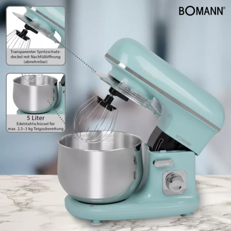 Bomann KM 6030 CB virtuves kombains 1100 W 5 L Piparmētru krāsa