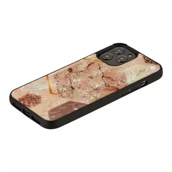 Aizsargmaciņš iKins Apple iPhone 12 / 12 Pro — rozā marmora raksts