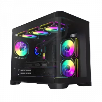 Gamemax HYPE-M BK korpuss | Melns | Micro-ATX | Barošanas bloks nav iekļauts