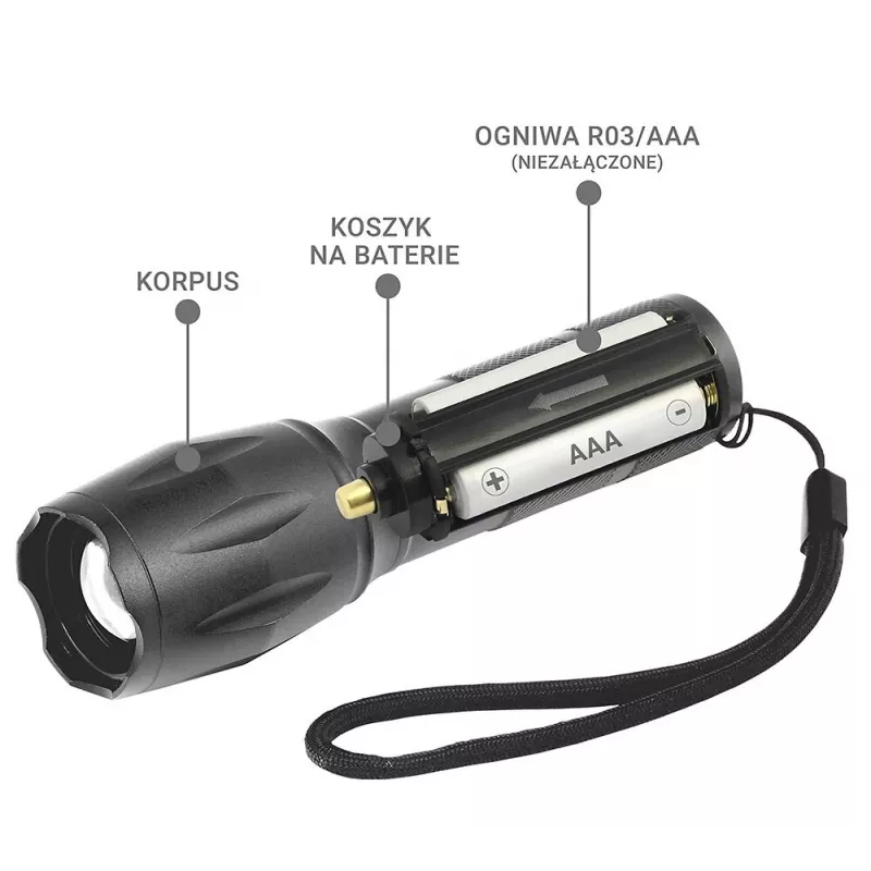 everActive FL600 LED kabatas lukturis, 600 lm, CREE XM-L2, 18650 / 3x AAA