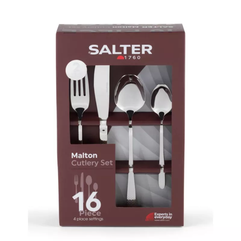 Galda piederumu komplekts 16 daļas Salter BW113282EU7, Nerūsējošais tērauds, 4 personām