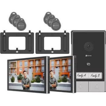 Video Domofona Skārienmonitors EZVIZ 7 collu Model 318500248 — Atsevišķa Vadība Diviem Dzīvokļiem