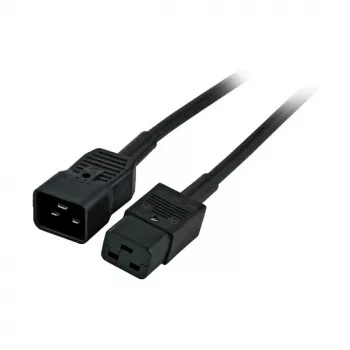 EFB-Elektronik pagarinātāja kabelis IEC C20 180° - C19 180°, melns, 1,8 m, 3 x 1,50 mm²