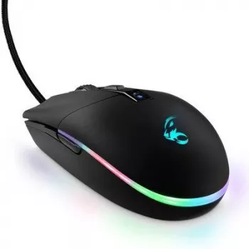 Gaming pele MediaRange MRGS202 — labā roka, optiskā, 4000 DPI, 6 pogas, USB Type-A, melna