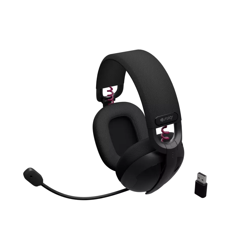 Genesis Fury Fukiya F6 bezvadu spēļu austiņas, Bluetooth 5.4, melnas