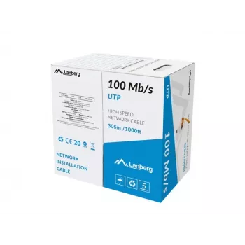 Tīkla kabelis Lanberg LCU5-10CC-0305-O U/UTP Cat5 305m Oranžs