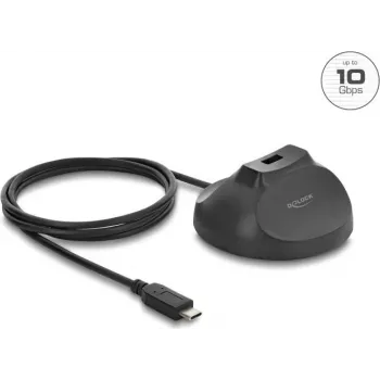 DELOCK magnētiskais statīvs USB Type-A ligzda uz USB Type-C spraudni 10 Gbps dokošanas kabelis 1,2 m (64365)