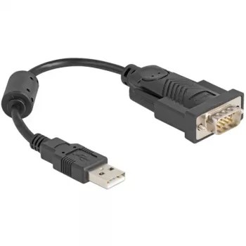 DeLOCK Adapter USB 2.0 Type-A uz Serialo RS-232 D-Sub 9 kontaktu vīrišķais 0,25 m