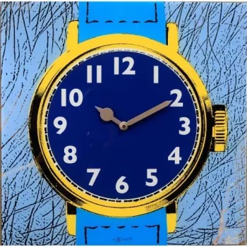 NeXtime Watch One sienas pulkstenis 8157, 43x43,2 cm, Zils/Dzeltens